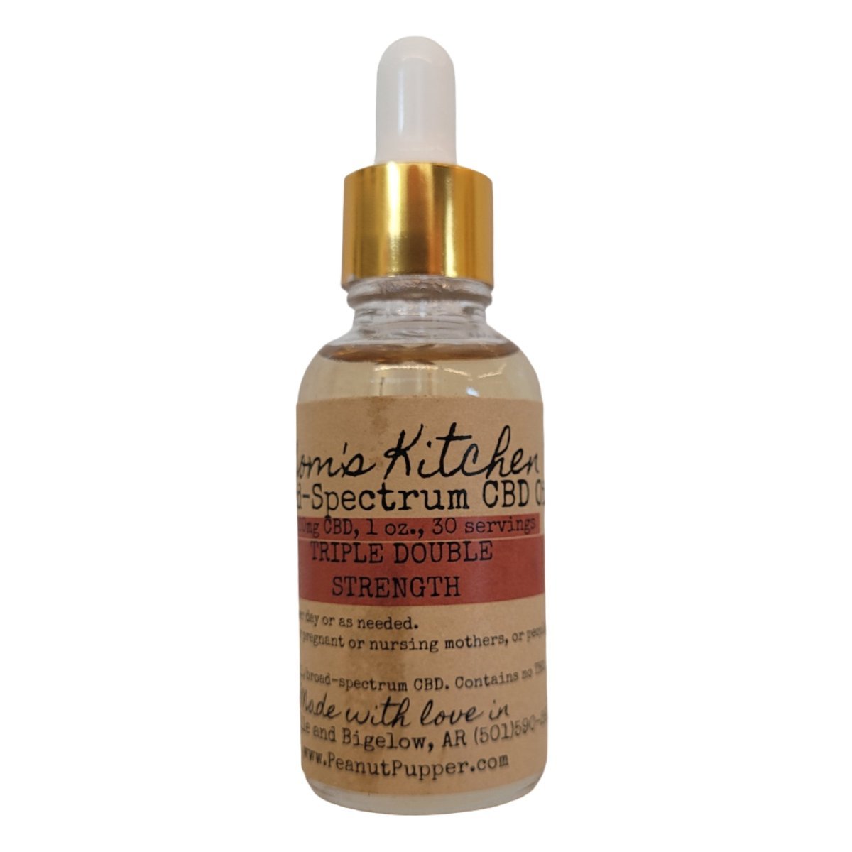 Broad - spectrum CBD Oil, Triple Double Strength - Peanut Pupper