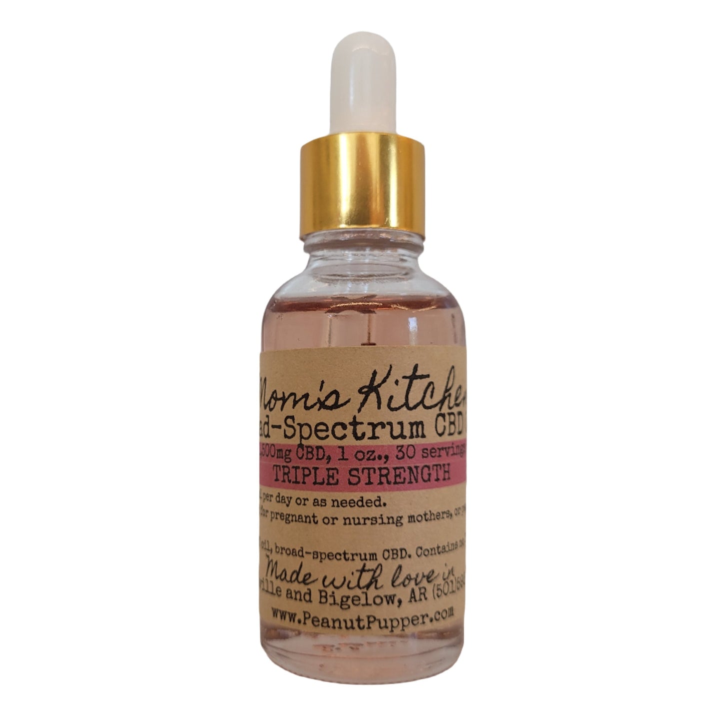Mom's Kitchen broad-spectrum CBD oil, 1500 mg CBD, 1 ounce, 30 servings